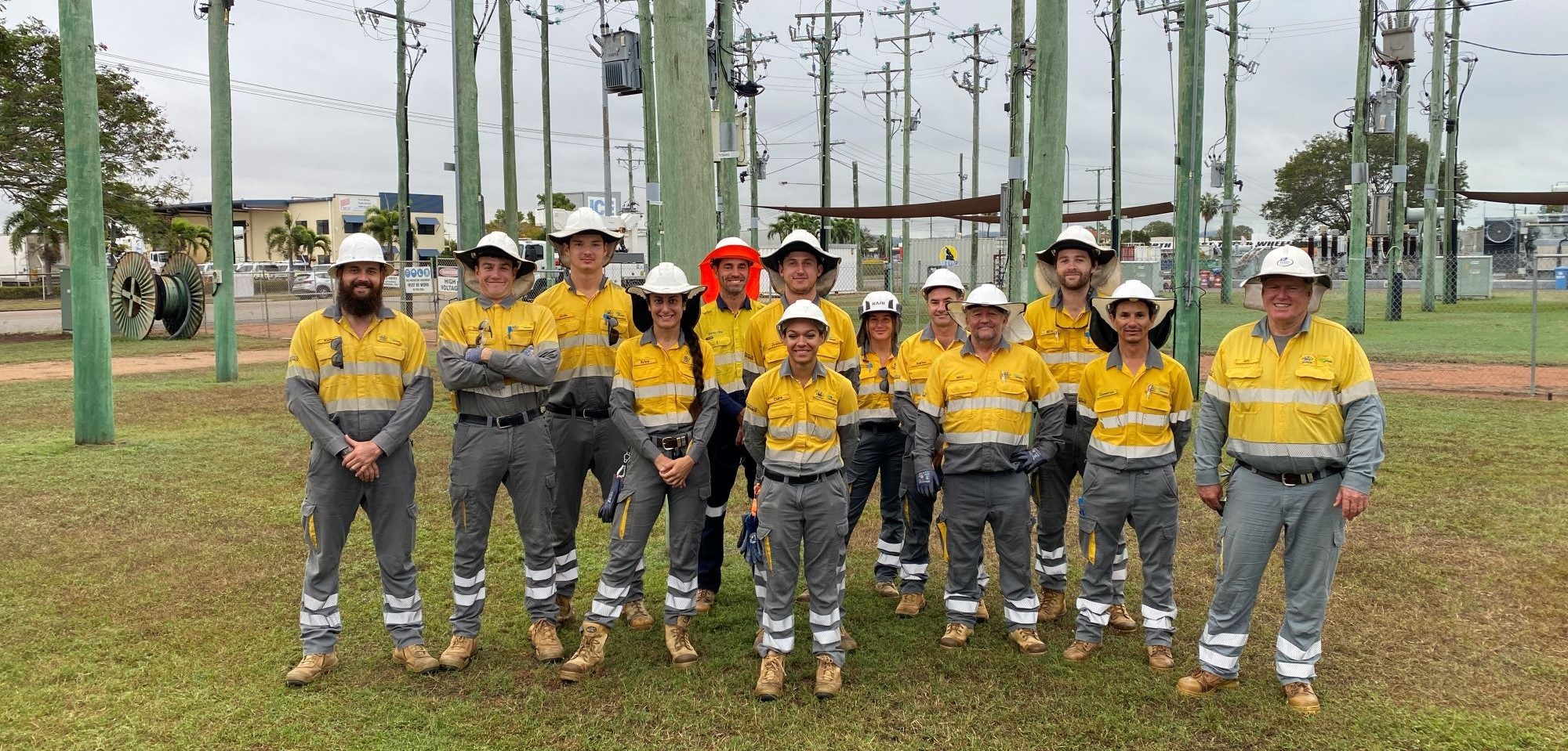 Electrical apprentices in Townsville training yard