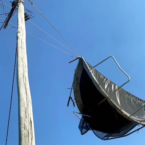 Trampoline in powerlines